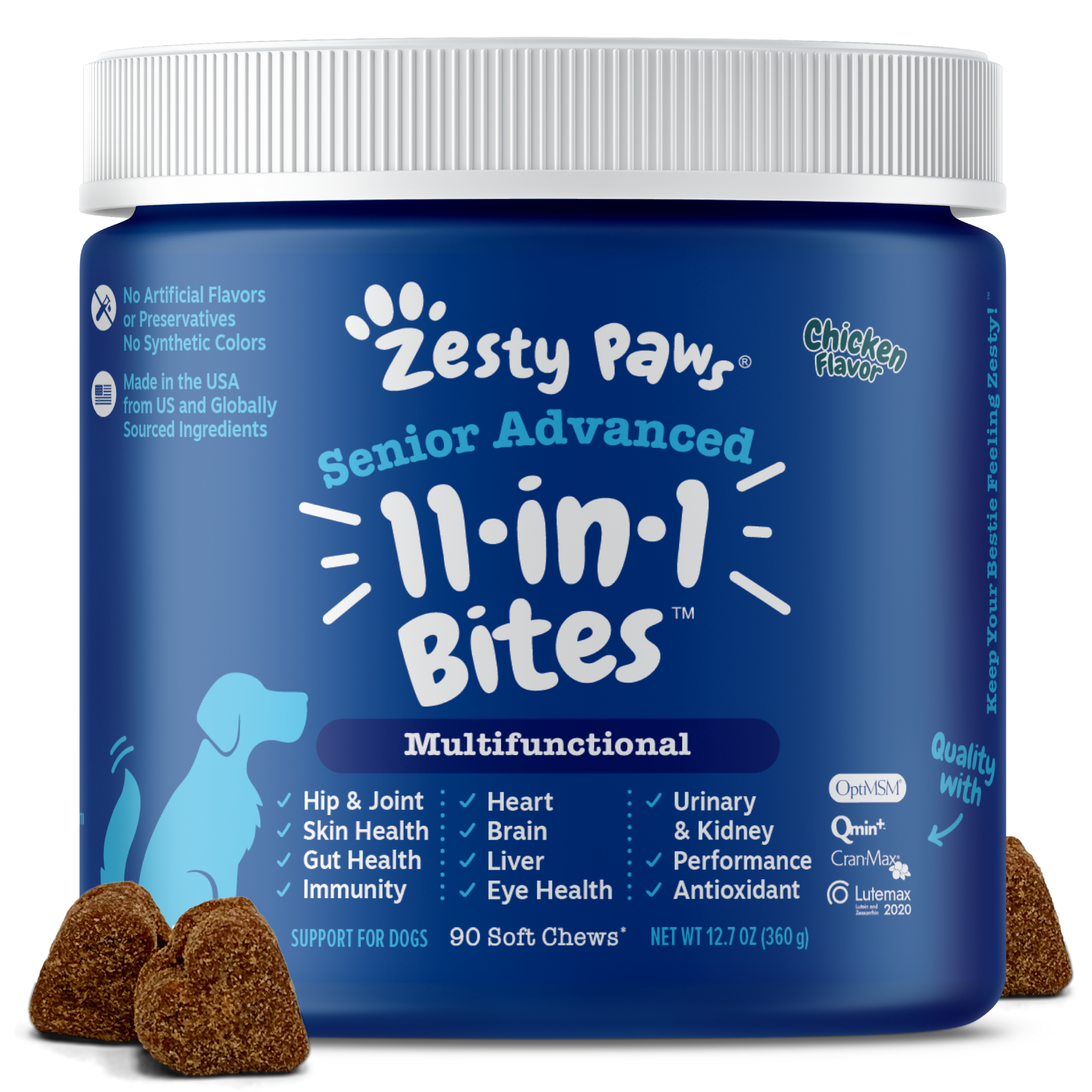 Zesty Paws 90ct Senior Advanced 11-in-1 Multifunctional Bites Supplement for Senior Dogs image 2