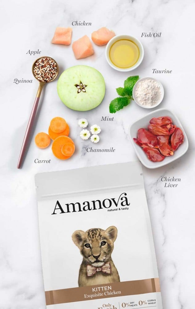 Amanova Cat 300g Kitten Exquisite Chicken Low Grain Dry Cat Food image 2