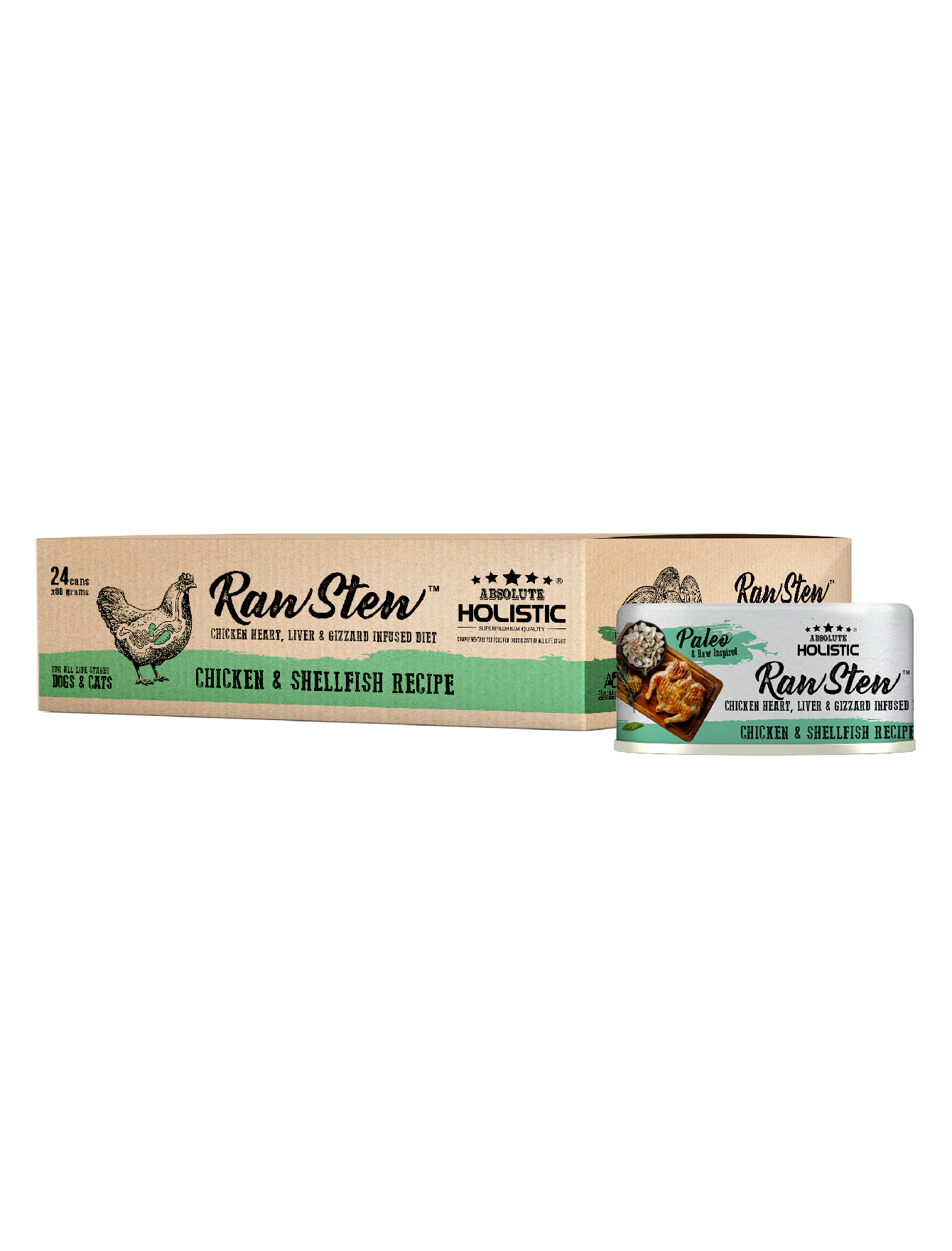 Absolute Holistic Rawstew 80g Chicken & Shellfish Wet Food For Cats And Dogs image 3