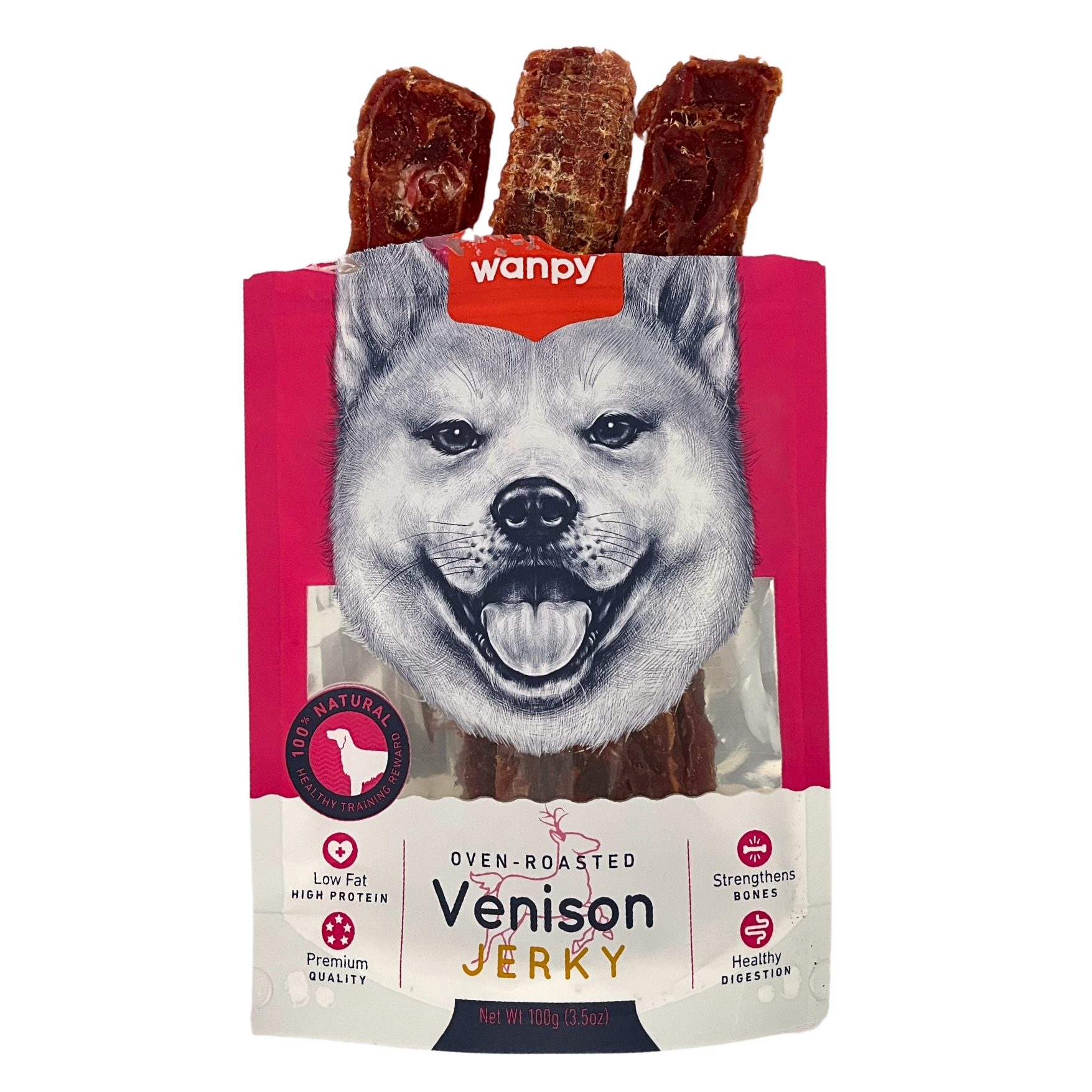 Wanpy Oven-Roasted Venison Jerky 100g Dog Snack image 5