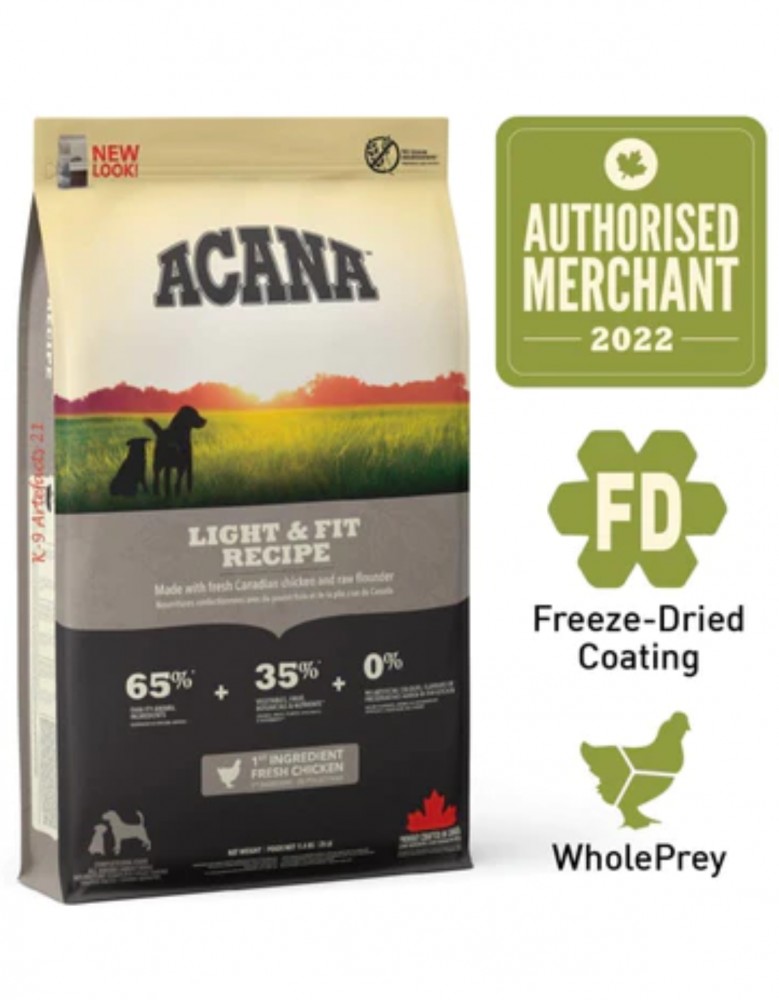 Acana Dog Heritage Freeze-Dried Coated 2kg Light And Fit Dry Dog Food (EXP: 19 Dec 2026) image 3