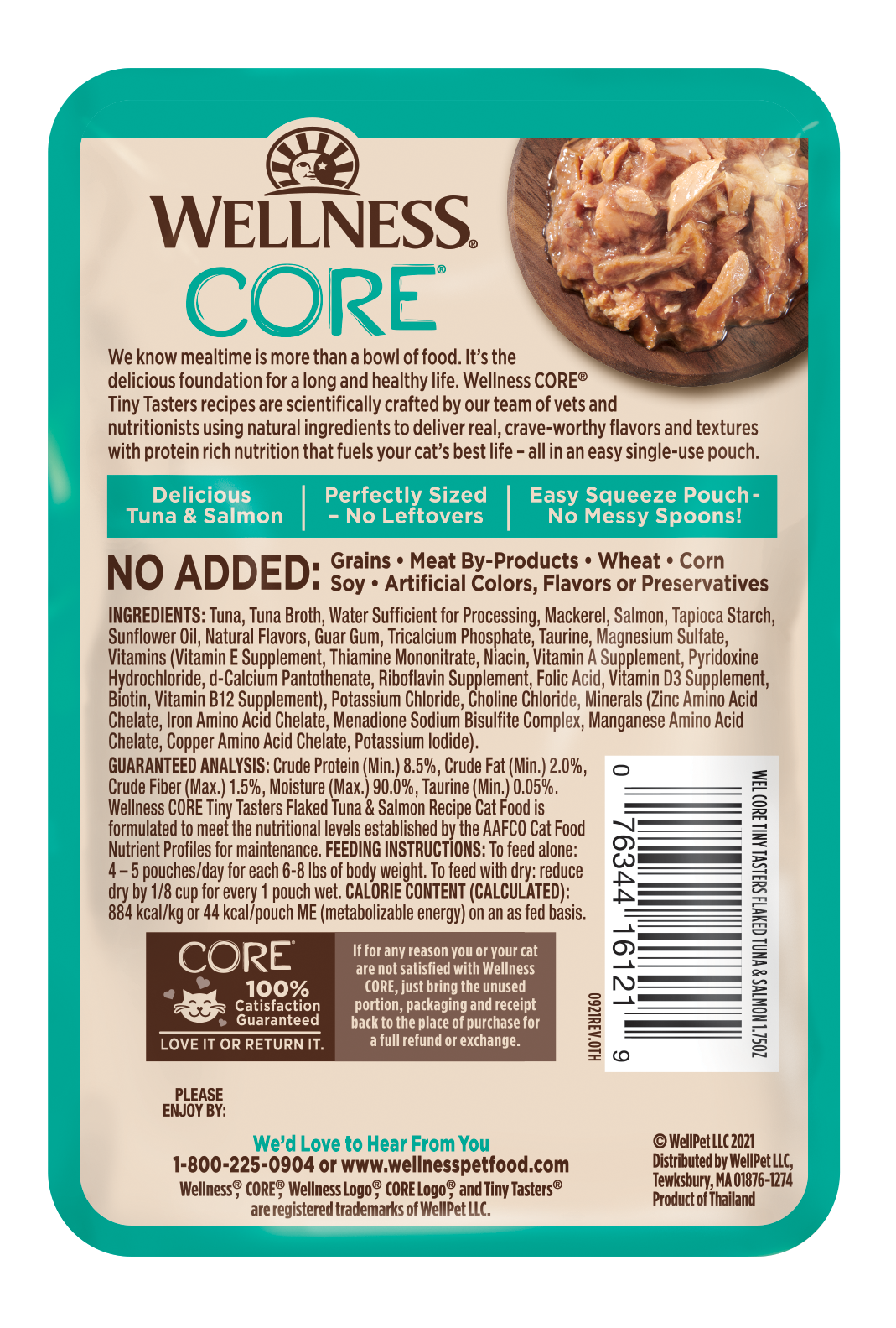 Wellness CORE Cat 50g Tiny Tasters Flaked Tuna & Shrimp Wet Cat Food image 2