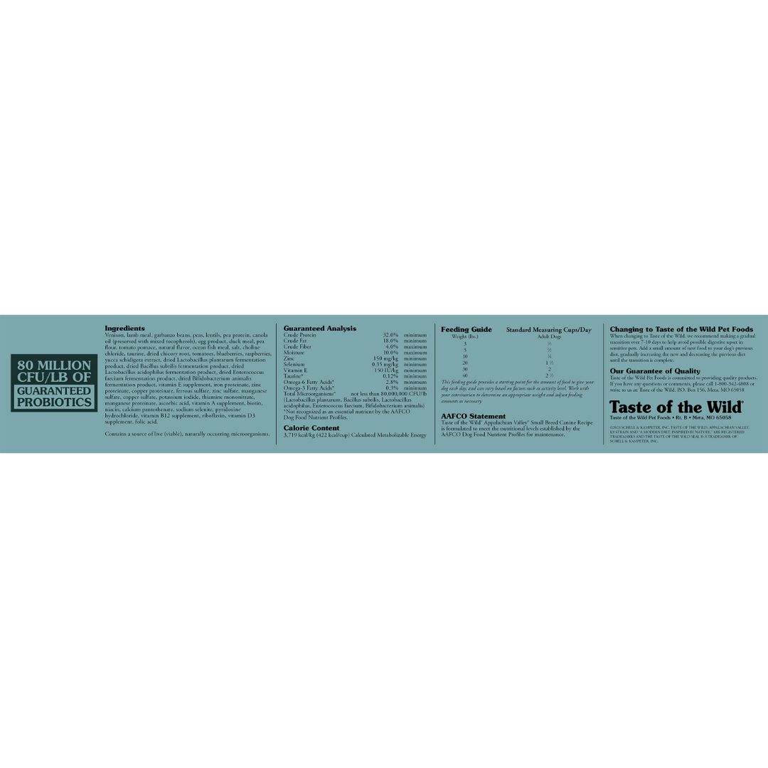 Taste of the Wild Dog 12.2kg Appalachian Valley Small Breed Dry Dog Food image 4