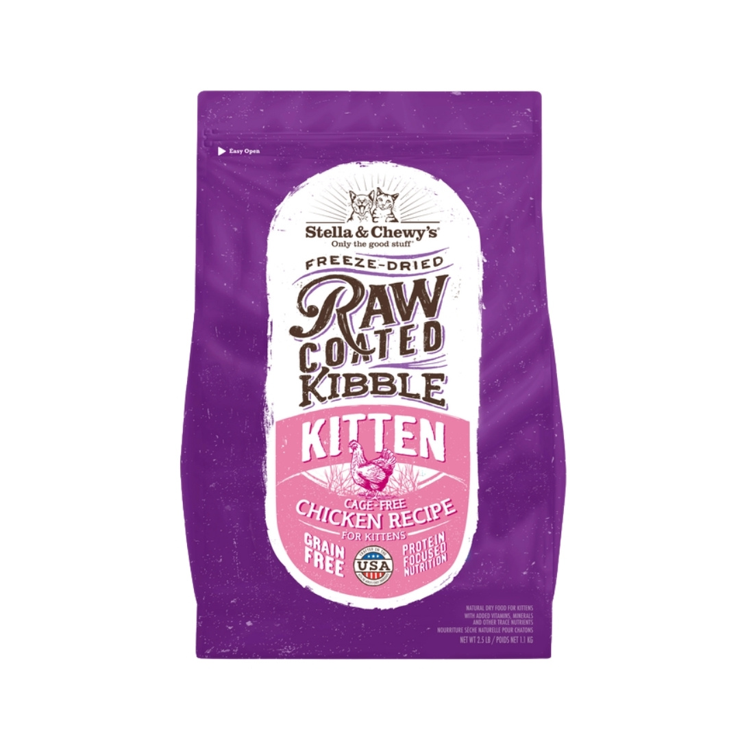 Stella & Chewy's Cat Raw Coated Kibbles 5lb (2.2kg) Cage Free Chicken Recipe For Kittens Dry Cat Food image 2