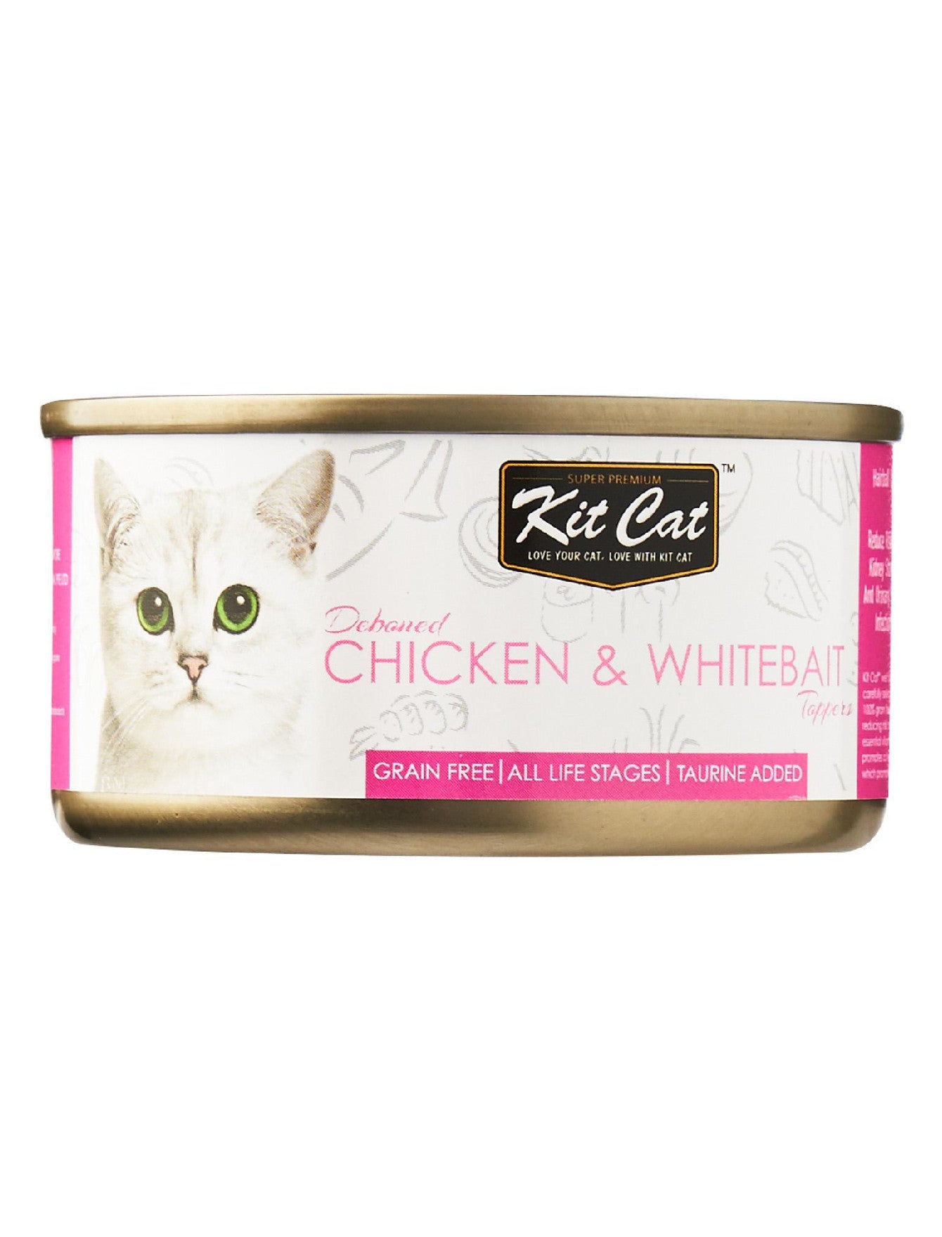 Kit Cat 80g Deboned Toppers Canned Chicken & Whitebait Wet Cat Food image 3