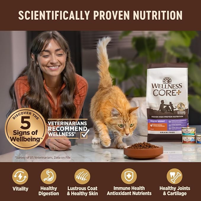 Wellness CORE Cat 2.3kg (5lb) Grain-Free Indoor Salmon & Herring Meal Dry Cat Food image 3