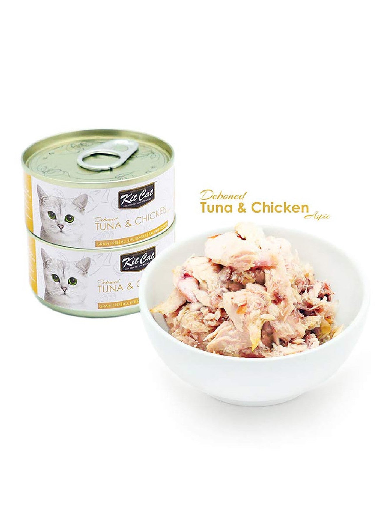 Kit Cat 80g Deboned Toppers Canned Tuna & Chicken Wet Cat Food image 2