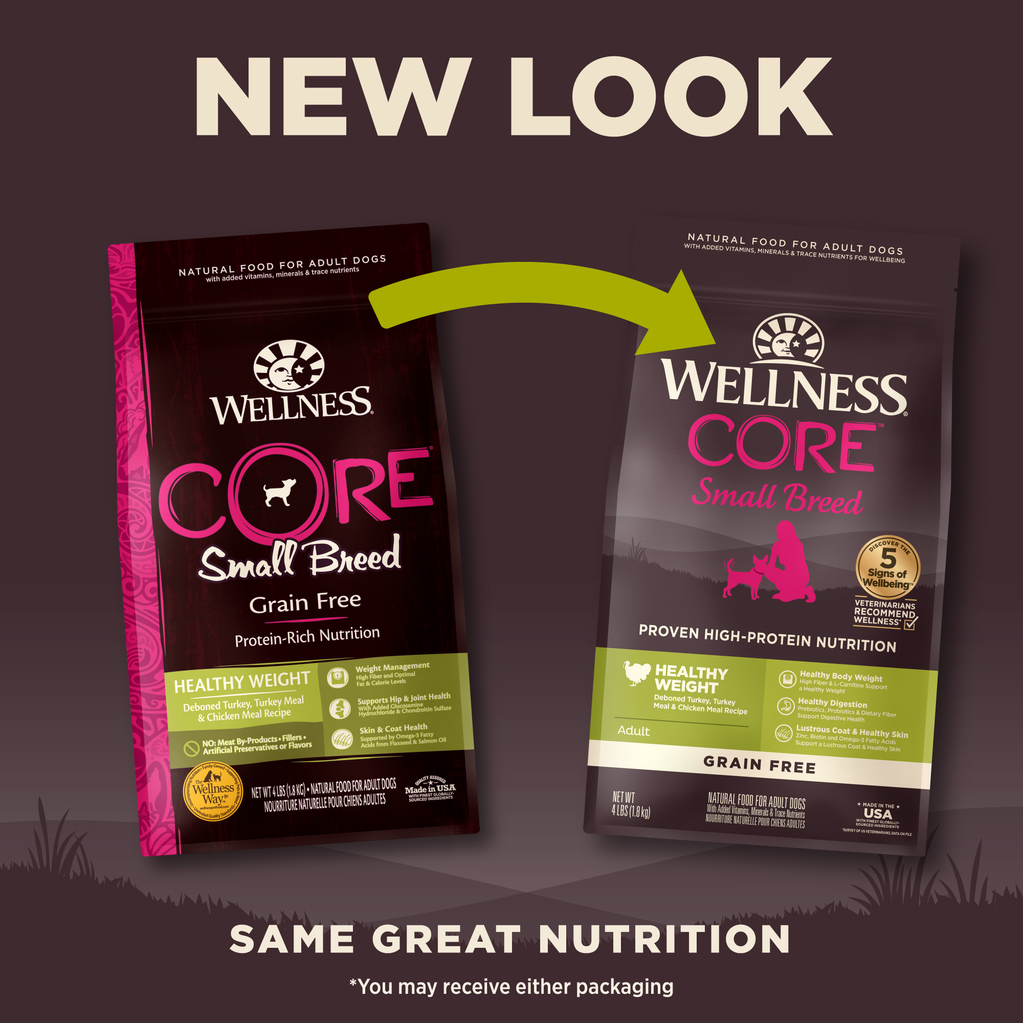 Wellness CORE Dog 1.8kg (4lb) Small Breed Healthy Weight Grain Free Dry Dog Food image 5