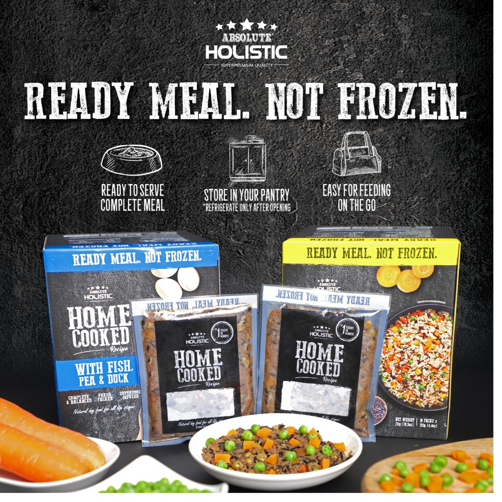 Absolute Holistic Home Cooked Recipe Trial Pack (125G X 3) Beef, Peas & Salmon Dog Food image 3