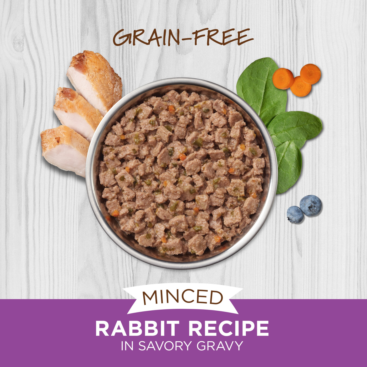 Instinct Grain Free Minced Cups Cat 3.5oz Recipe with Real Rabbit Wet Cat Food *Contain Pork (EXP: 23 Jan 2027) image 3
