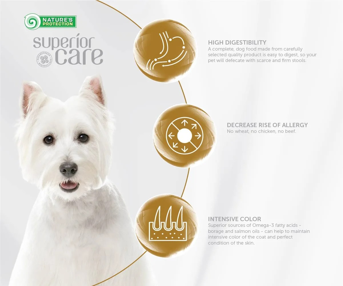 Nature's Protection Dog 1.5kg Superior Care White Dogs Lamb Small Breed Dry Dog Food image 6