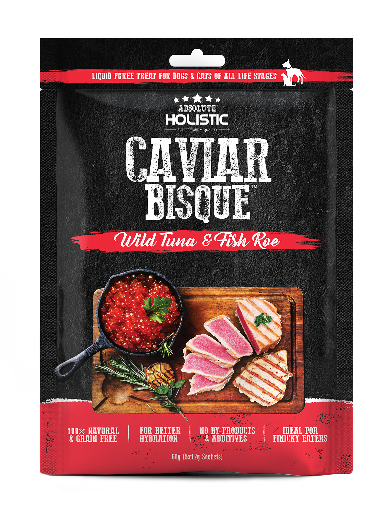 Absolute Holistic 60g Caviar Bisque Tuna & Fish Roe Dog & Cat Treat image 2