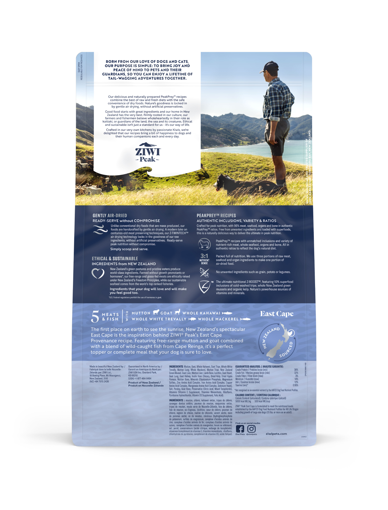 Ziwipeak Dog Provenance Series 1.8kg East Cape Air Dried Dry Dog Food image 4