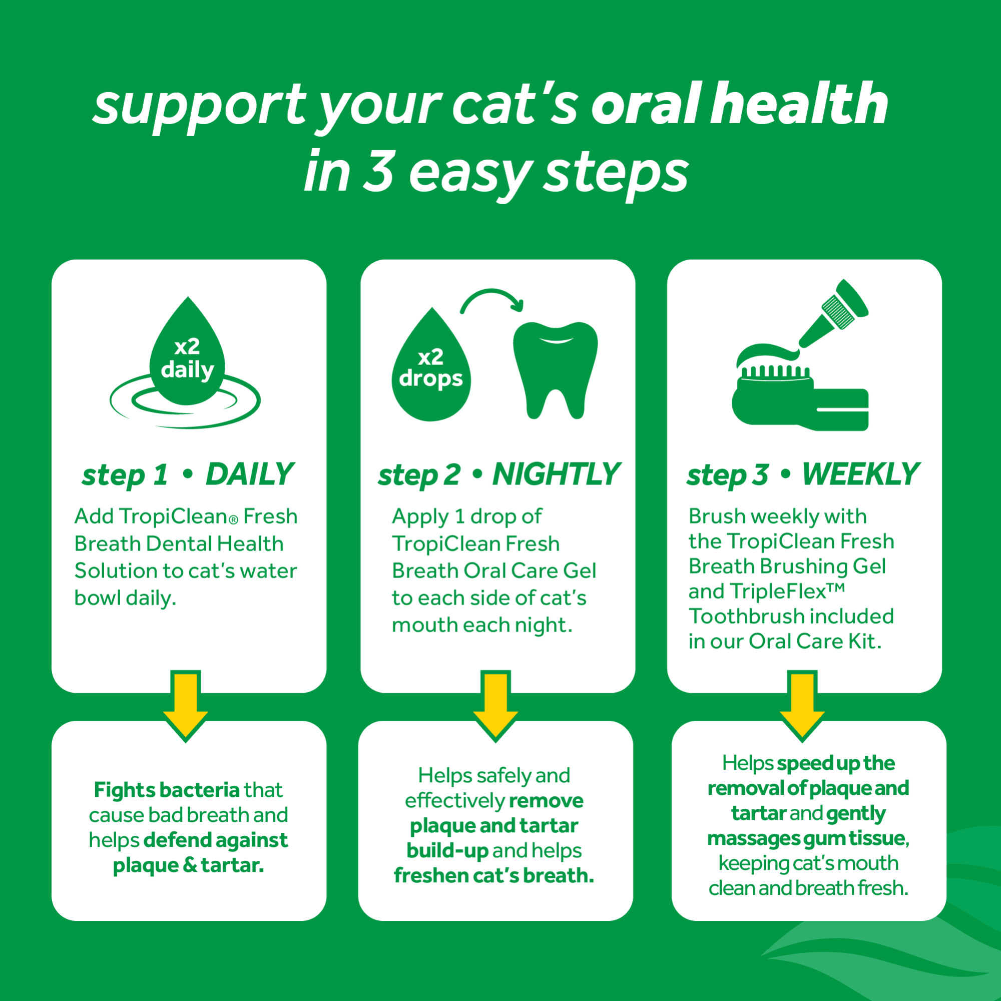 Tropiclean Fresh Breath Cat Oral Care Kit 59ml image 3