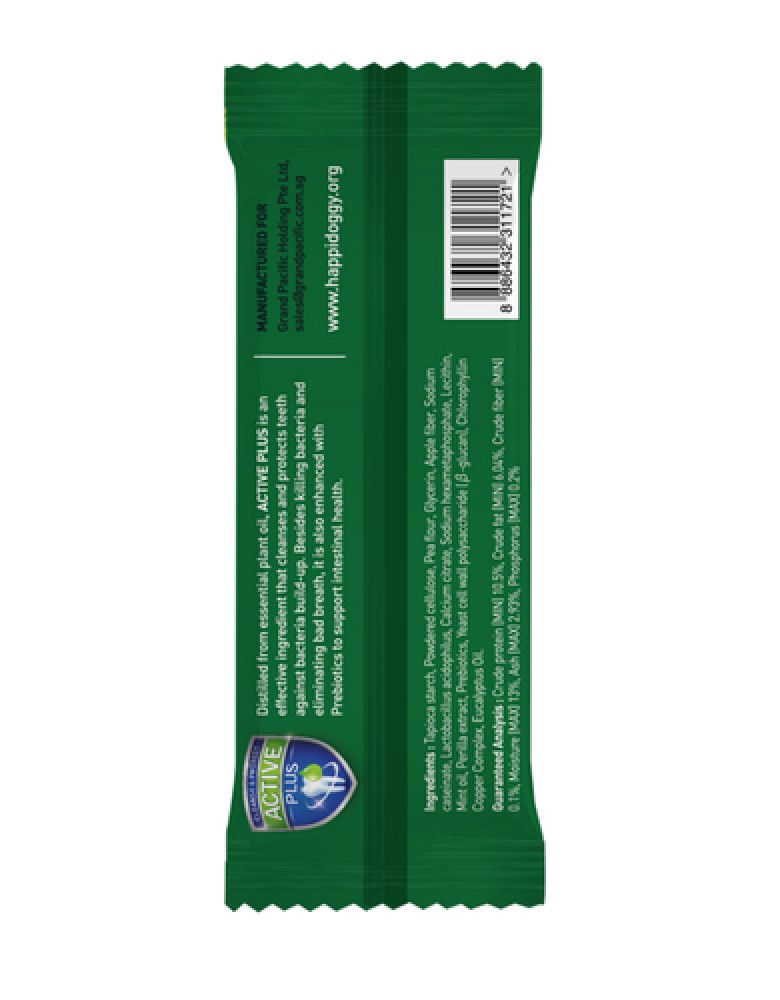 Happi Skippi Dog 25g Zest Regular 4-inch Mint Dental Chew Dog Treat image 2