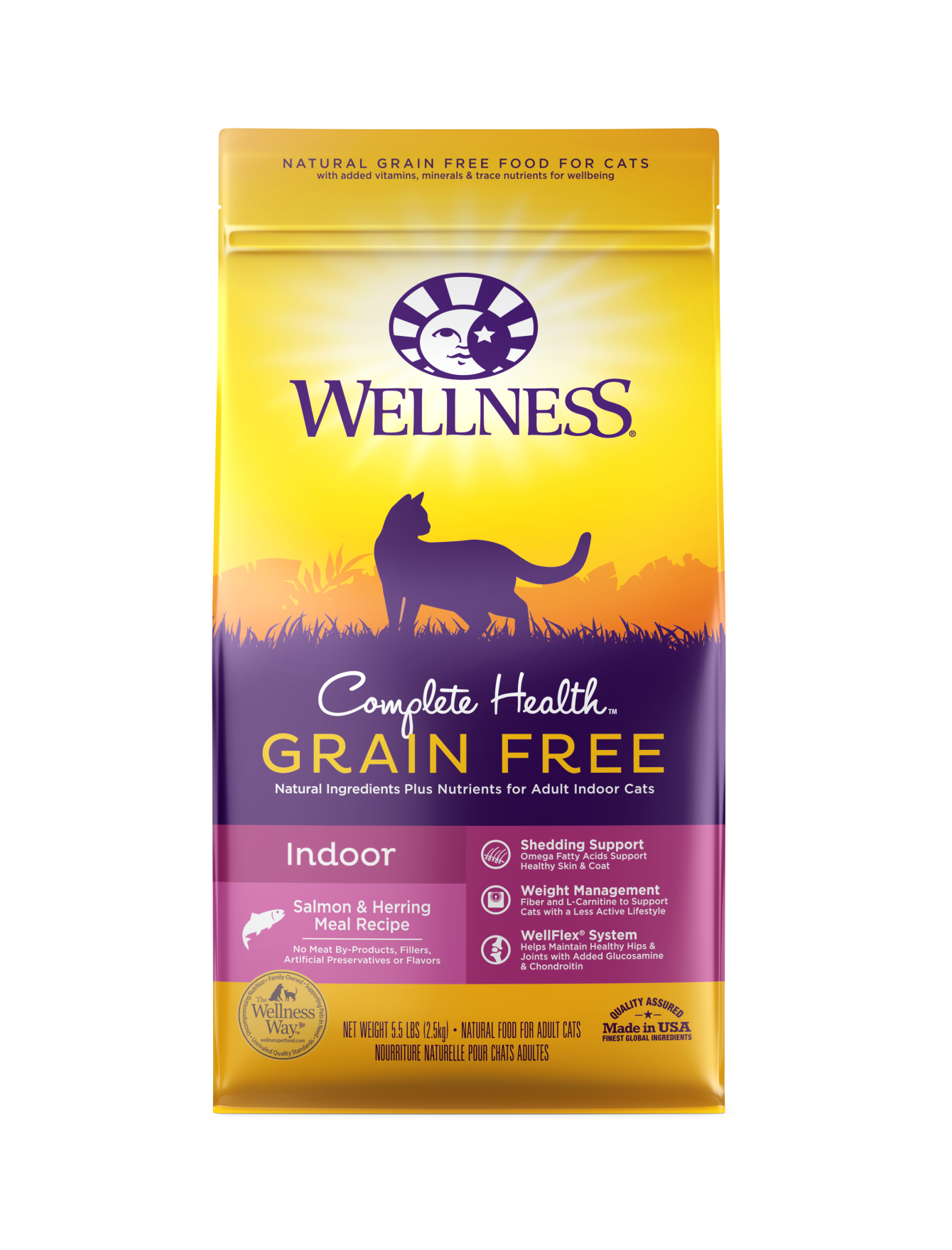 Wellness Cat 2.5kg (5.5lb) Complete Health Grain Free Indoor Salmon & Herring Dry Cat Food image 2
