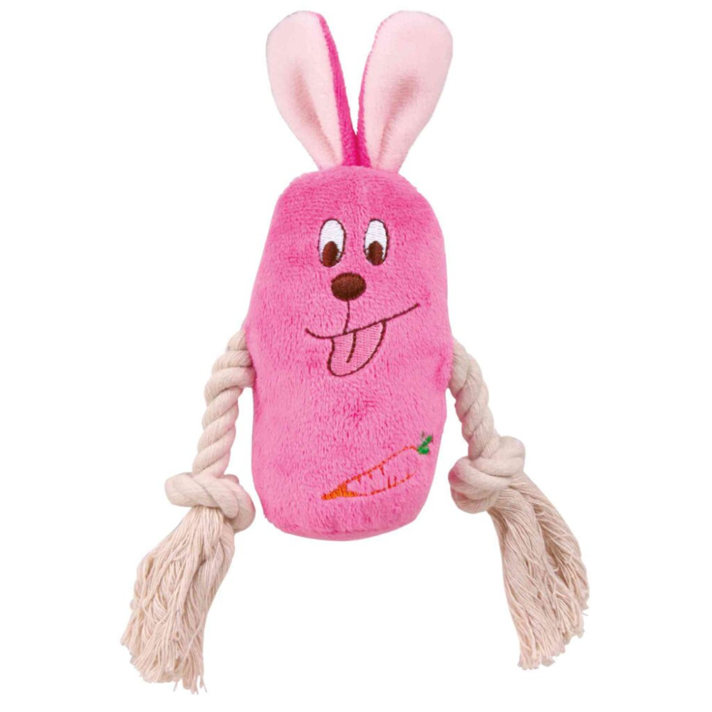 Trixie Animal With Rope Plush & Squeaker Sorted Toy For Dogs 13cm image 3
