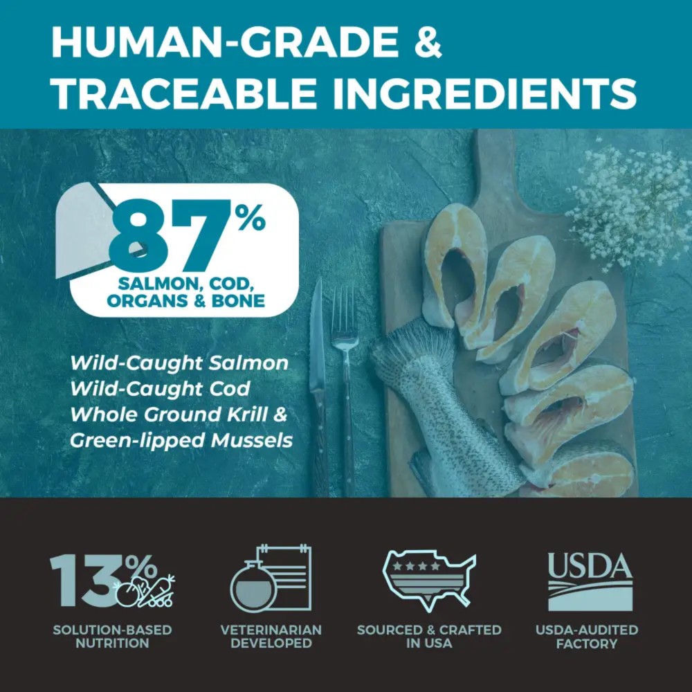 Furry Wonder Dog 226g (8oz) SKIN & COAT VITALIZE Freeze-dried Raw Salmon & Cod Recipe For Dogs image 8
