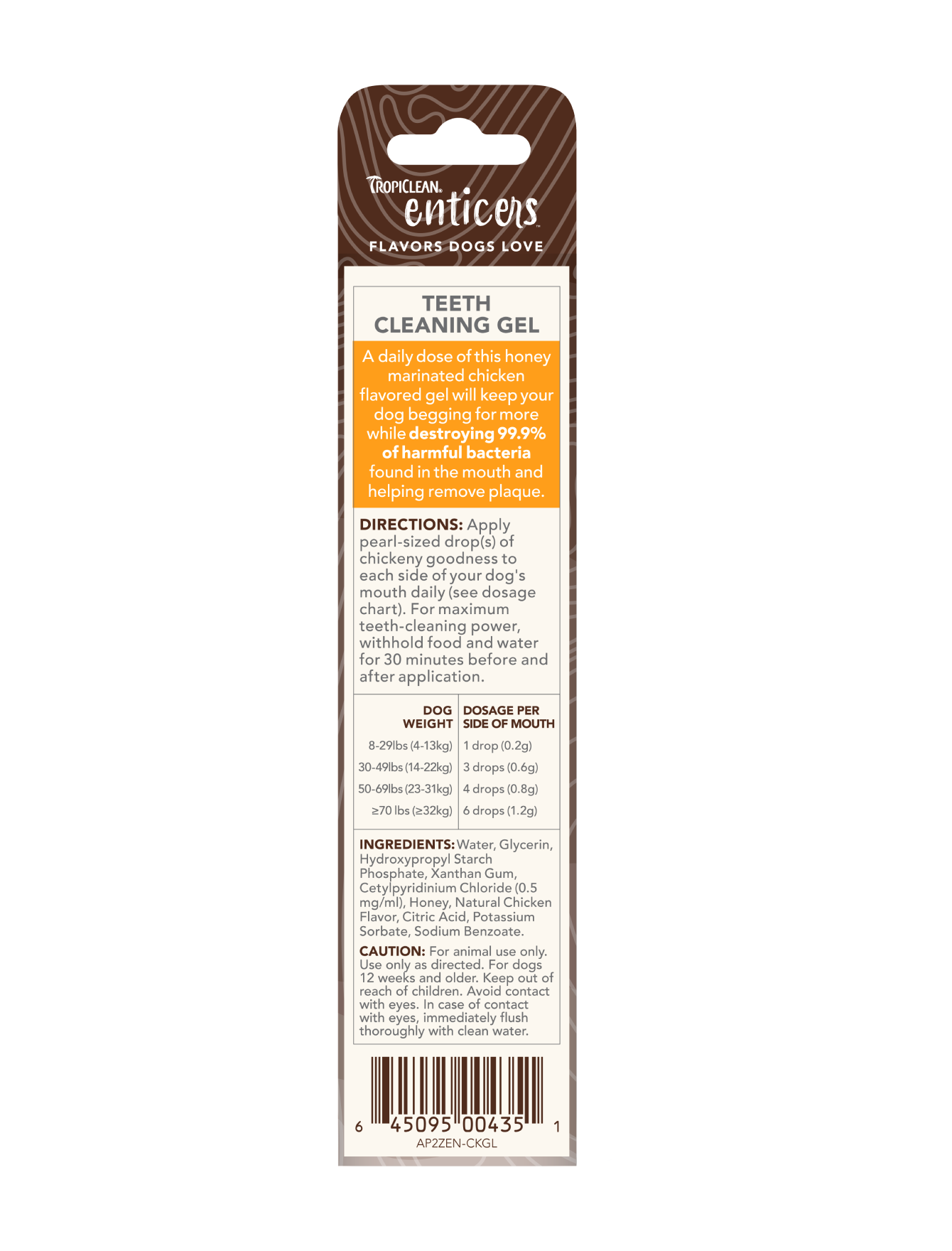 Tropiclean Enticers Dog Teeth Cleaning Gel 59ml Honey Marinated Chicken image 2