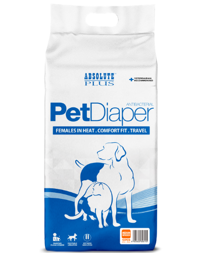 Absolute Plus Comfort Fit Antibacterial Disposable Pet Diaper Medium - 13 PCS image 3