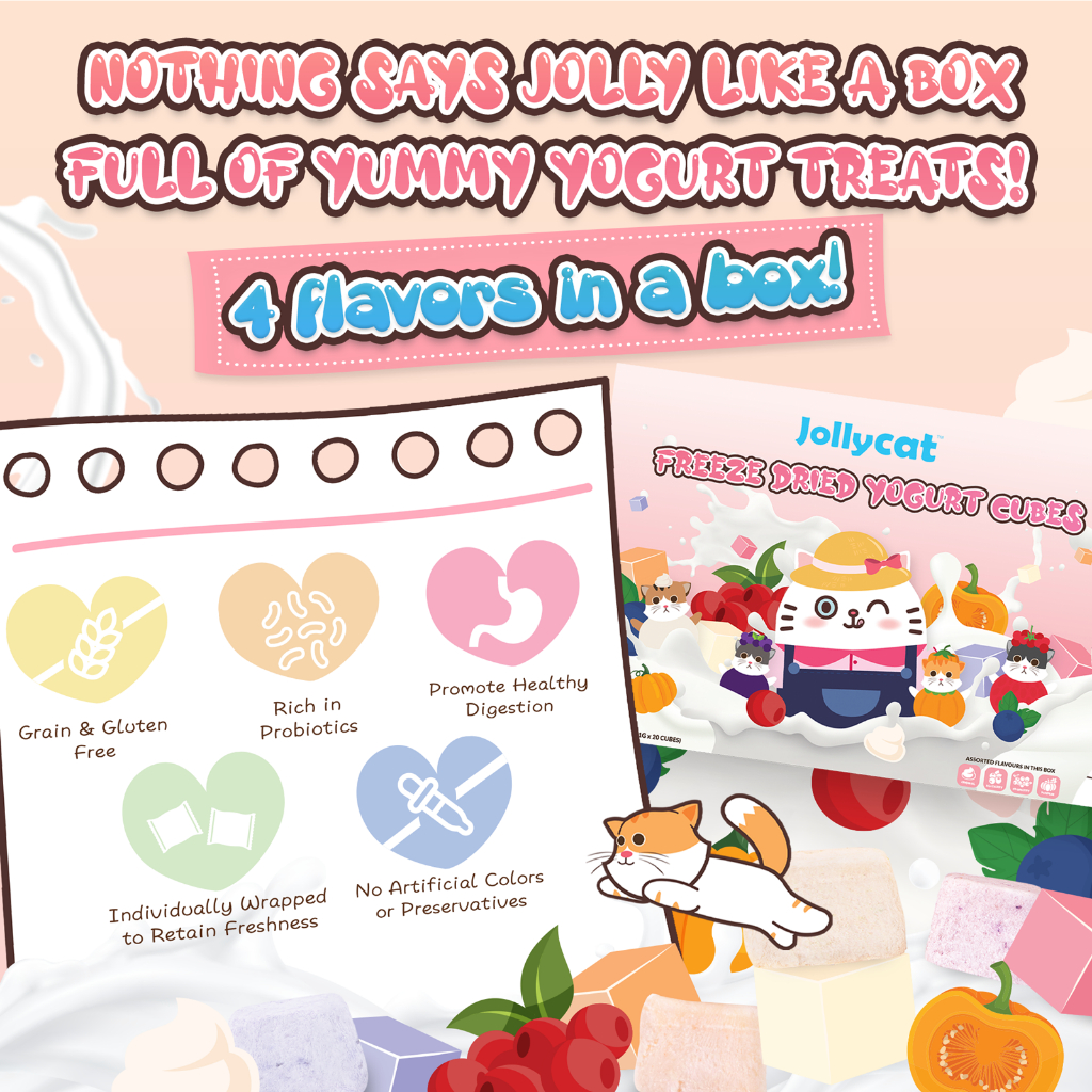 Jollycat Cat 20g Freeze Dried Assorted Flavour Yogurt Cubes Cat Treat (1g x 20 cubes) image 5