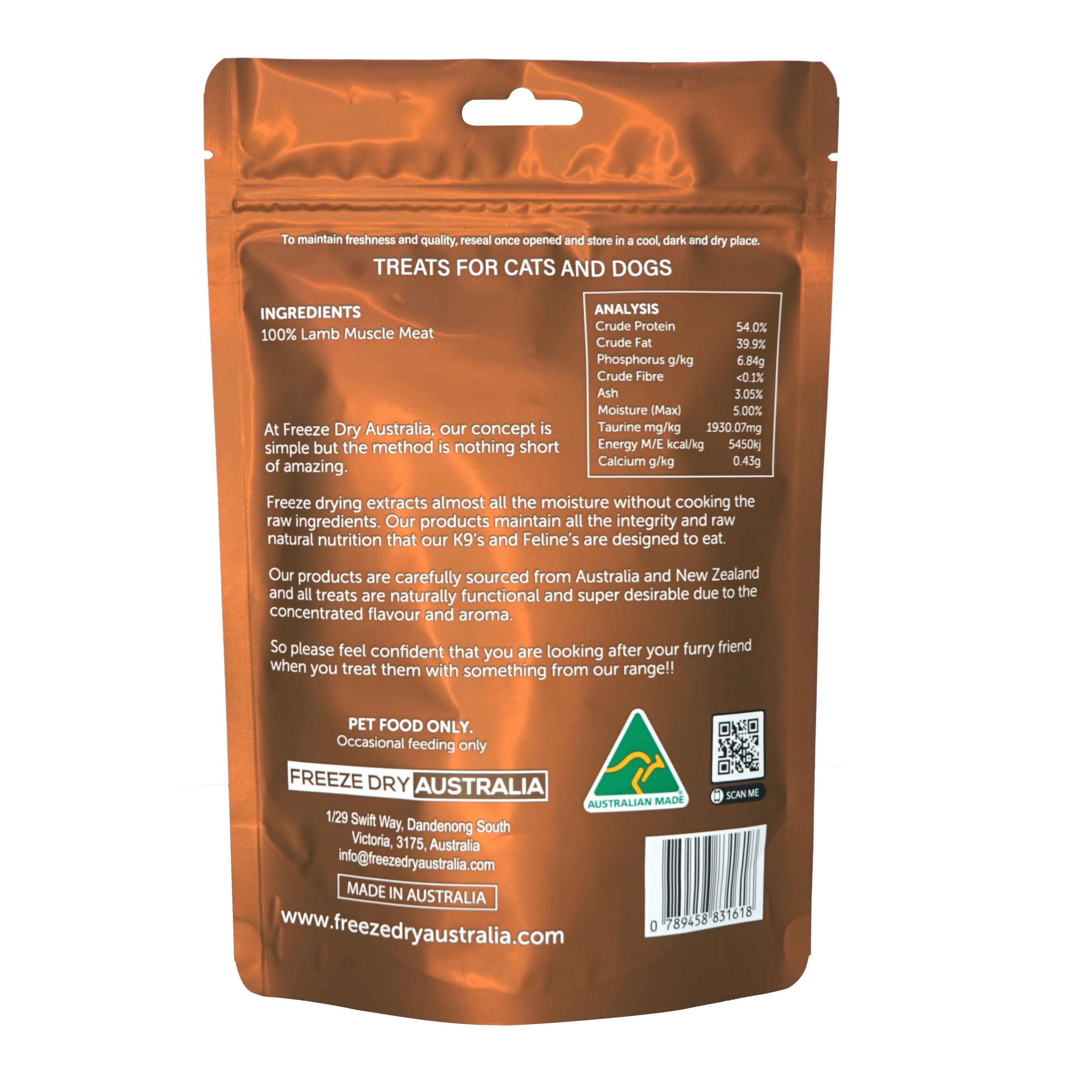 Freeze Dry Australia 100g Lamb Cookie Freeze Dried Dog & Cat Treats image 2