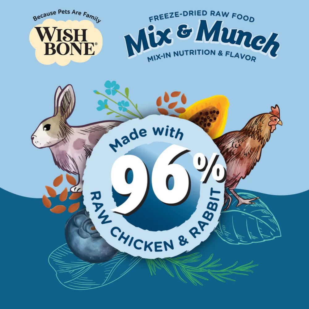 Wishbone Dog 350g Mix & Munch Chicken & Rabbit Grain-Free Freeze-Dried Raw Food Dog Food Topper image 4