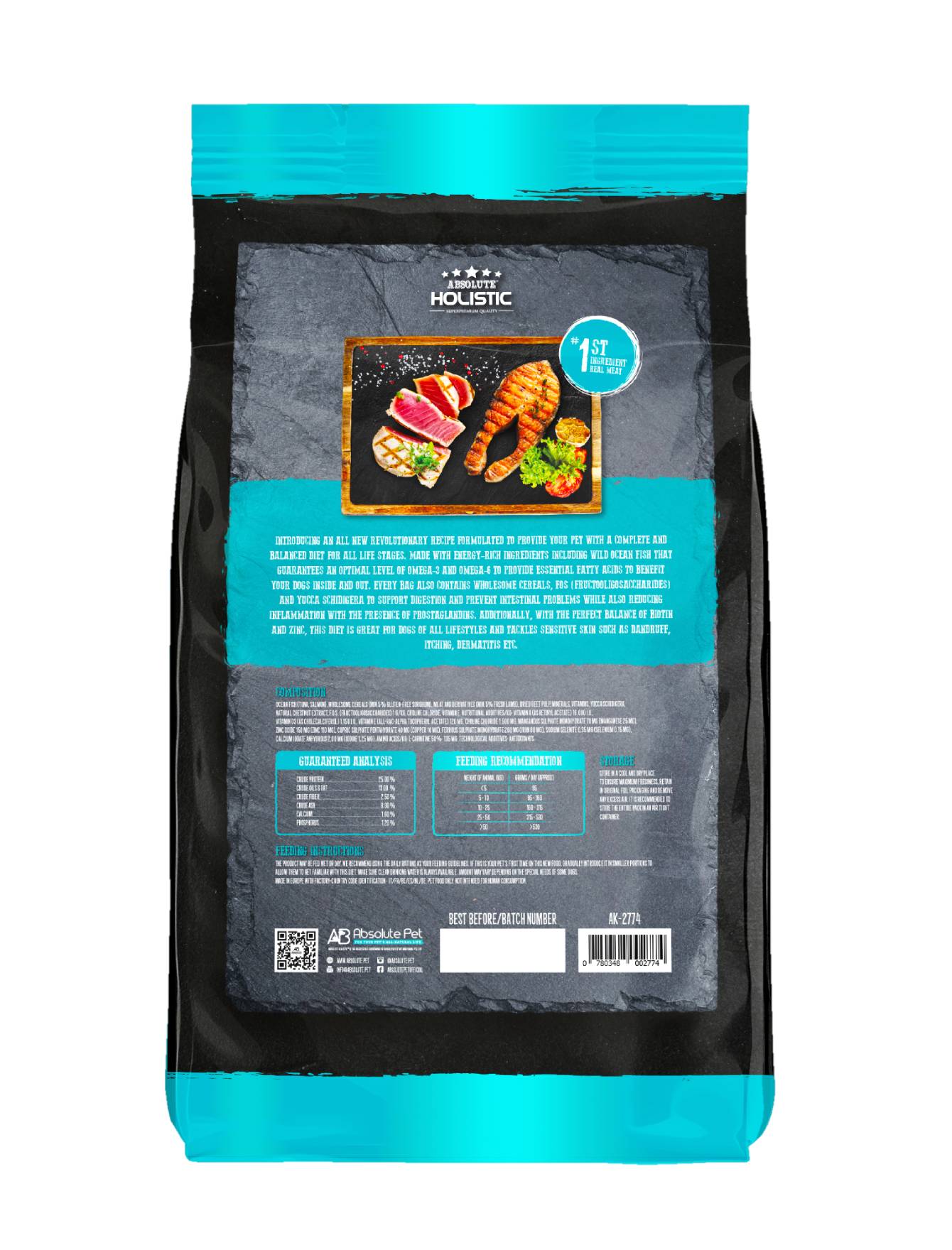 Absolute Holistic Dog 12kg Kibbles In The Bag Tuna & Salmon Dry Dog Food (EXP: 20 Nov 2026) image 2