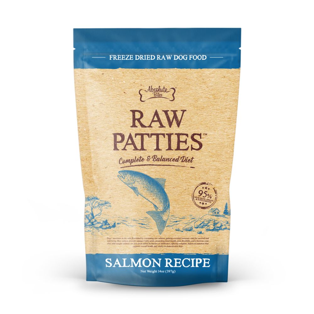 Absolute Bites Dog 14oz Freeze Dried Salmon Recipe Raw Patties Dry Dog Food (EXP: 08 Sep 2026) image 3