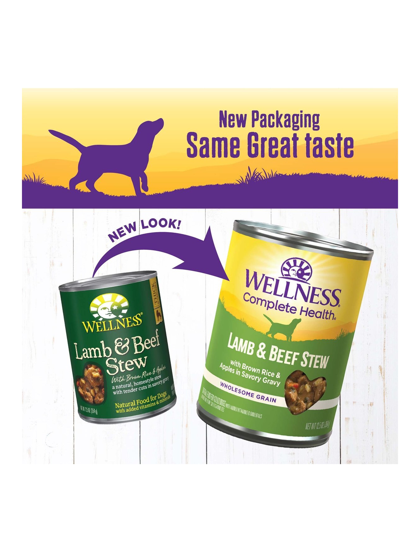 Wellness Stew Lamb & Beef with Brown Rice & Apples Wet Dog Food 354g image 2