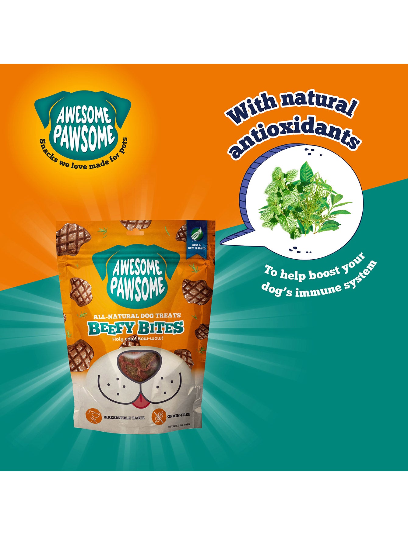 Awesome Pawsome 85g Grain Free Beefy Bites Dog Treat image 3