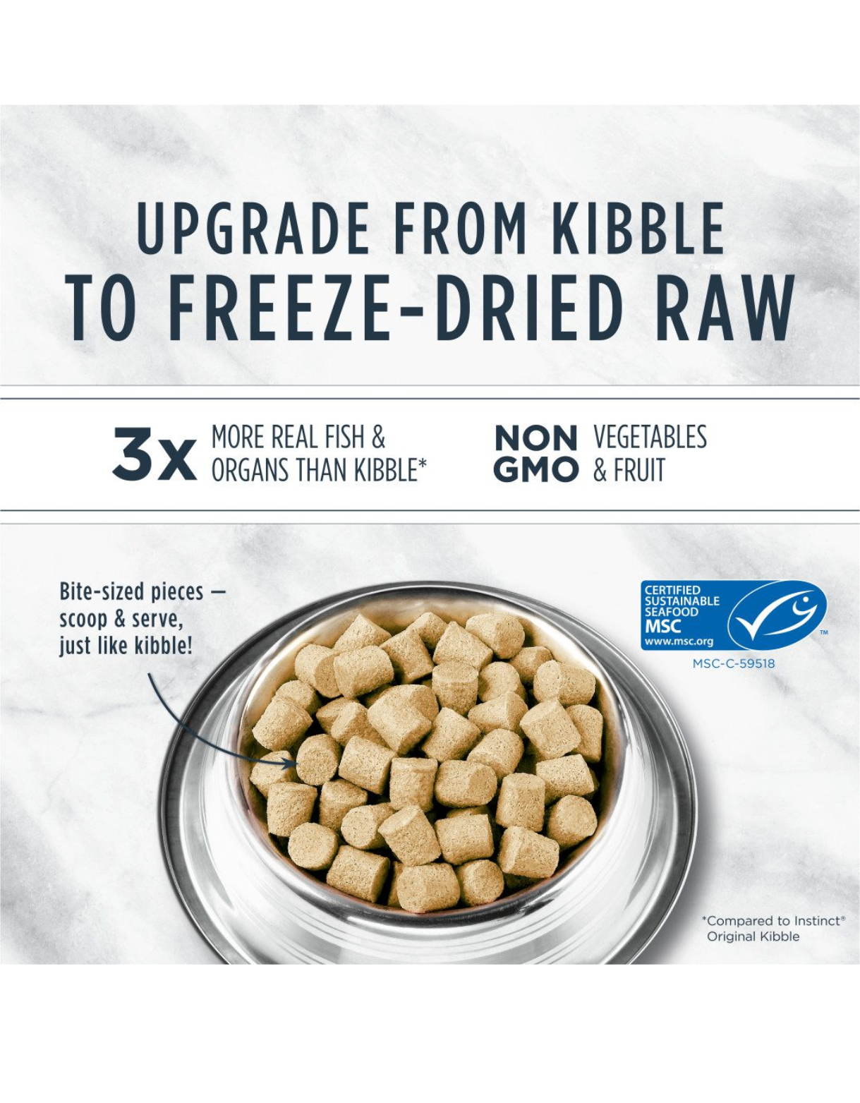 Instinct Freeze Dried Raw Meal Cat 9oz Grain Free Pollock MSC Recipe Cat Meal image 3
