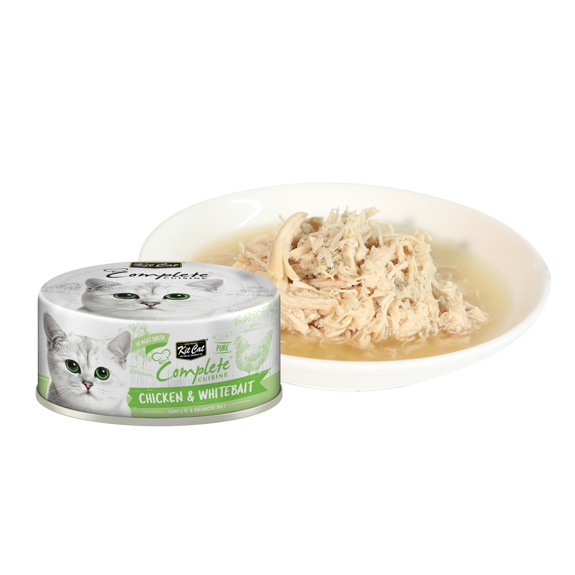 Kit Cat Cat 70g Complete Cuisine Pure Chicken & Whitebait Wet Cat Food image 2