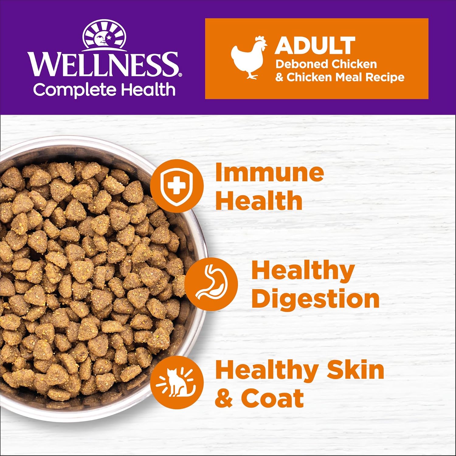 Wellness Cat 5.2kg (11.5lb) Complete Health Grain Free Adult Deboned Chicken & Chicken Meal Dry Cat Food image 2