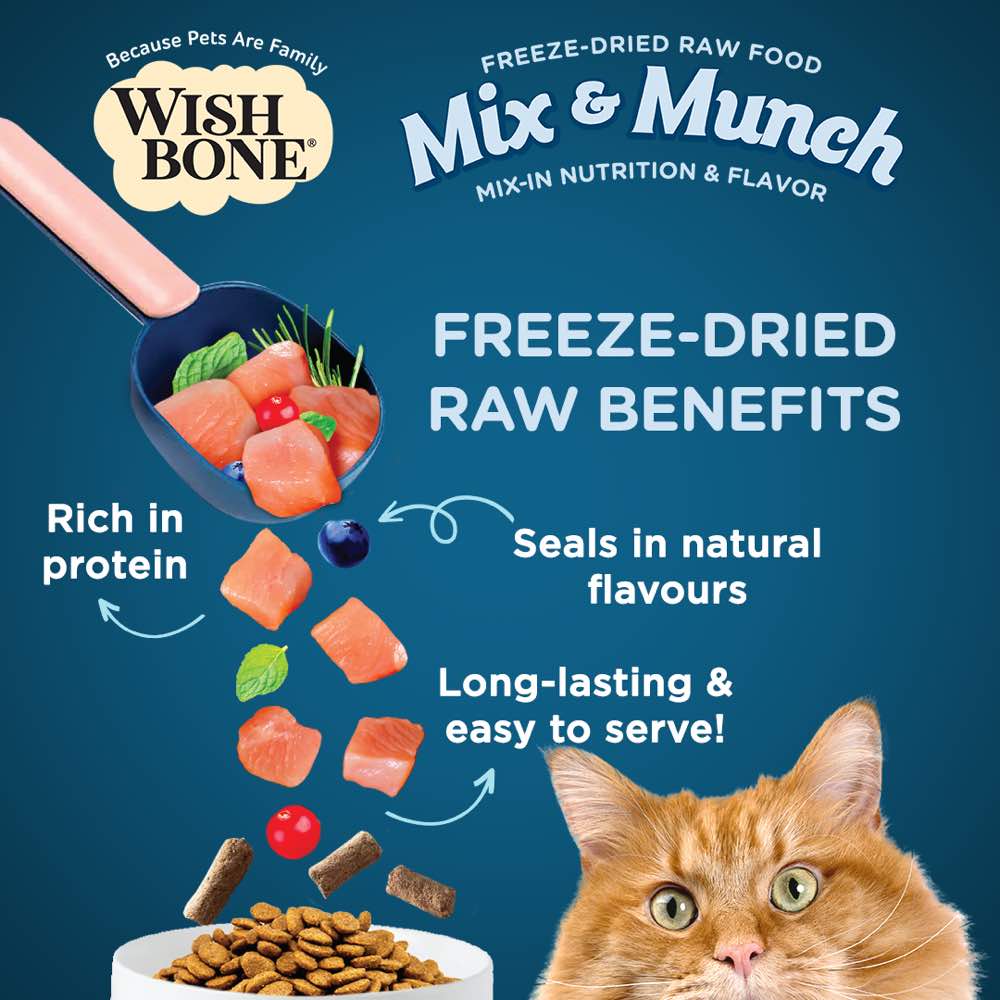Wishbone Cat 350g Mix & Munch Chicken and Rabbit Freeze Dried Raw Cat Food image 3