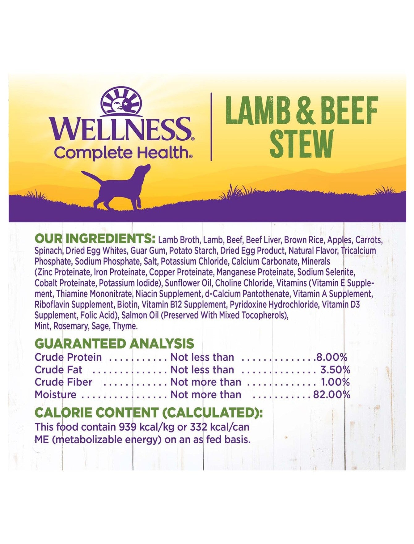 Wellness Stew Lamb & Beef with Brown Rice & Apples Wet Dog Food 354g image 5