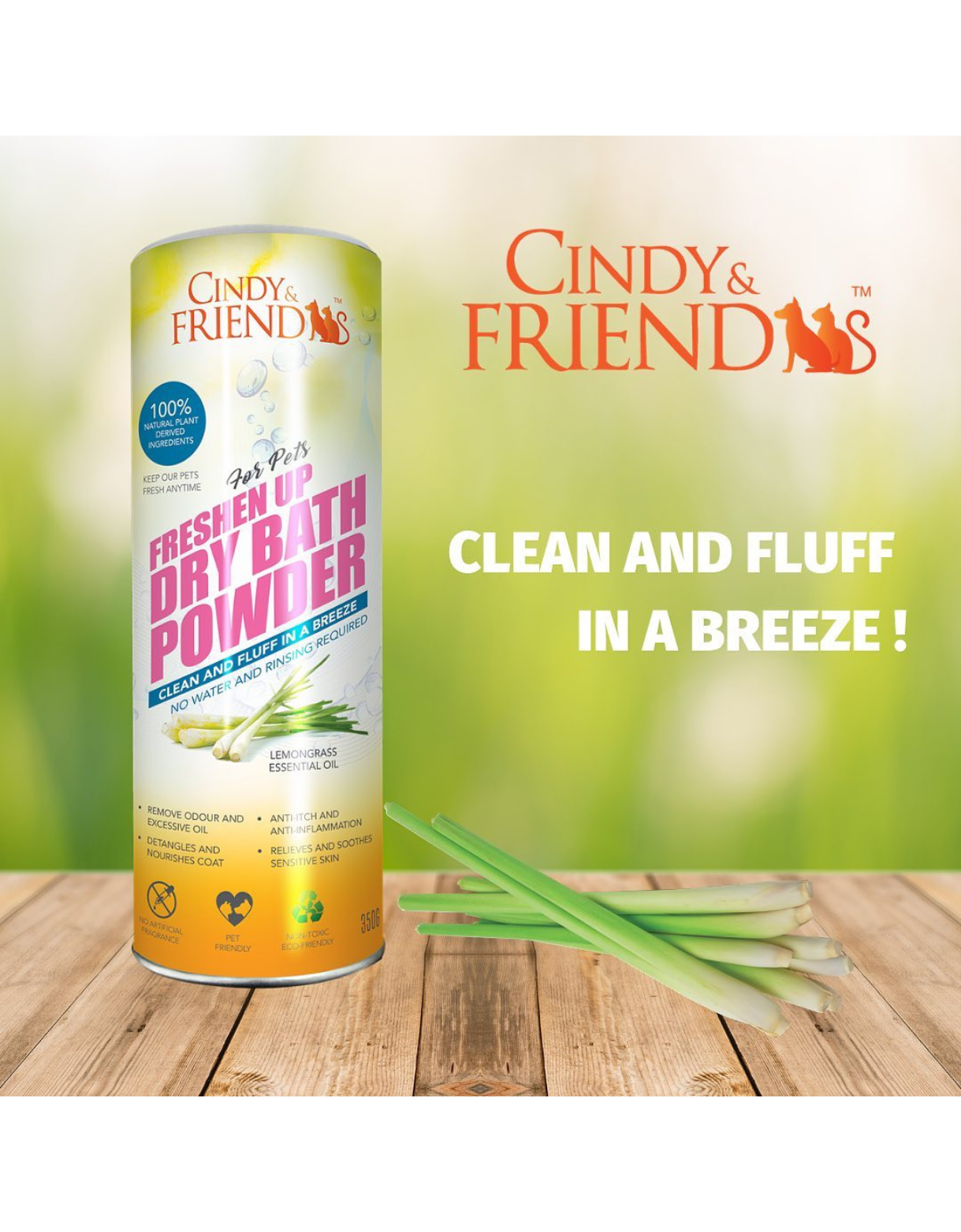 Cindy & Friends Dry Bath Powder (Lemongrass) image 2