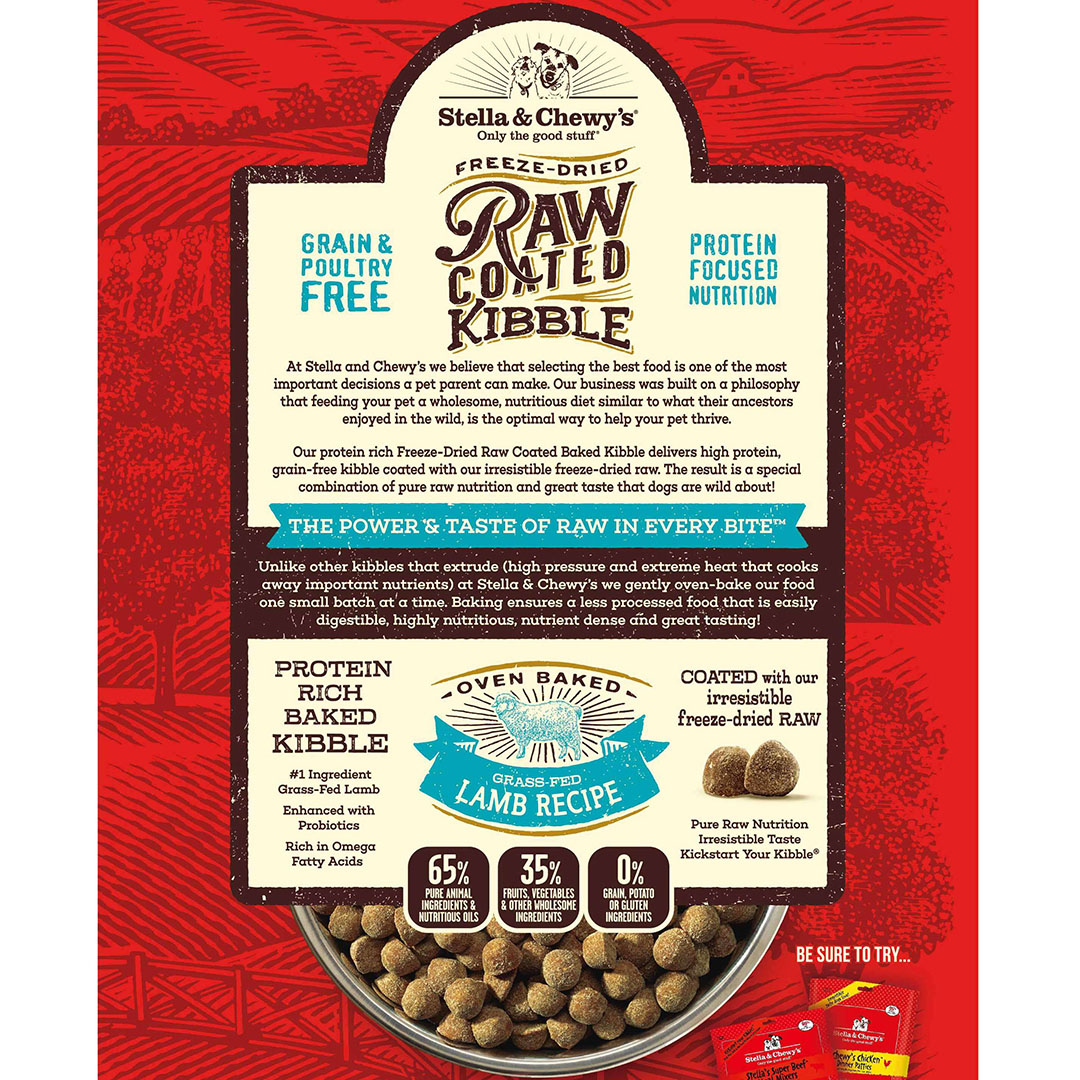 Stella & Chewy's Raw Coated Kibble 3.5lb (1.6kg) Lamb Dry Dog Food image 2