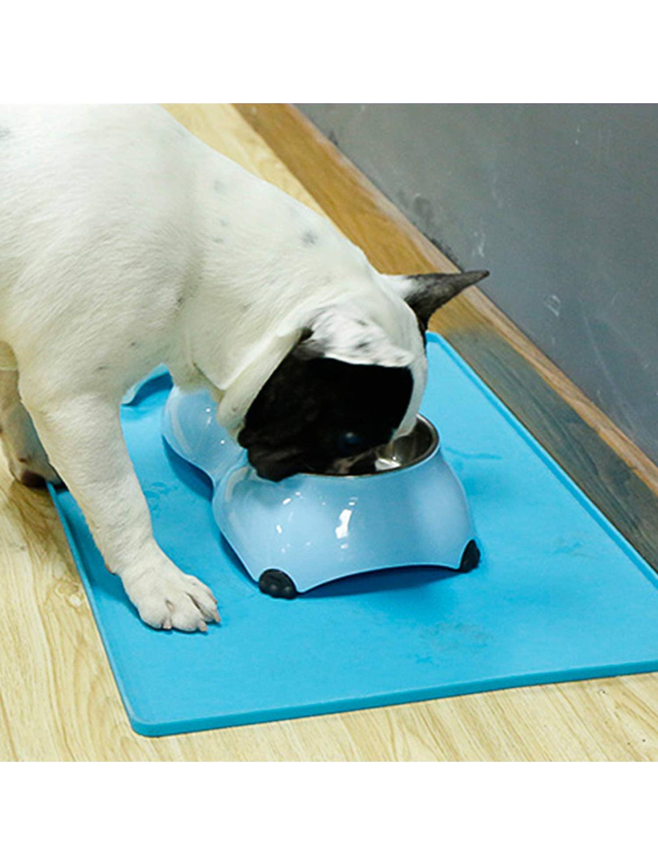 Super Design Light Blue Double Melamine Bowl for Dogs Small + Small image 3
