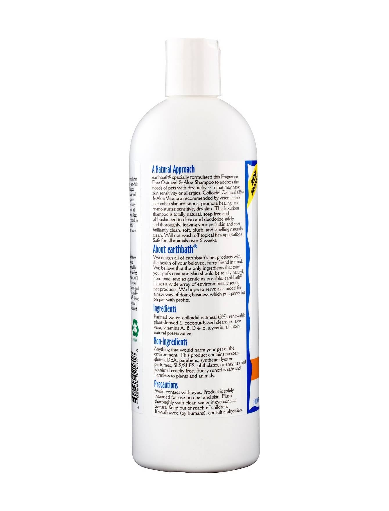 Earthbath 16oz Oatmeal & Aloe Fragrance Free Pet Shampoo (472ml) image 2