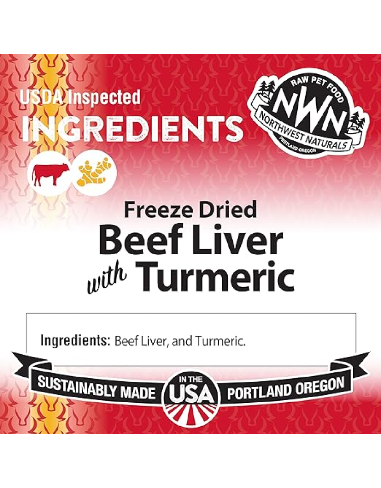 Northwest Naturals FUNctional Topper 5.5oz Beef Liver with Turmeric Powder for Dogs & Cats image 2