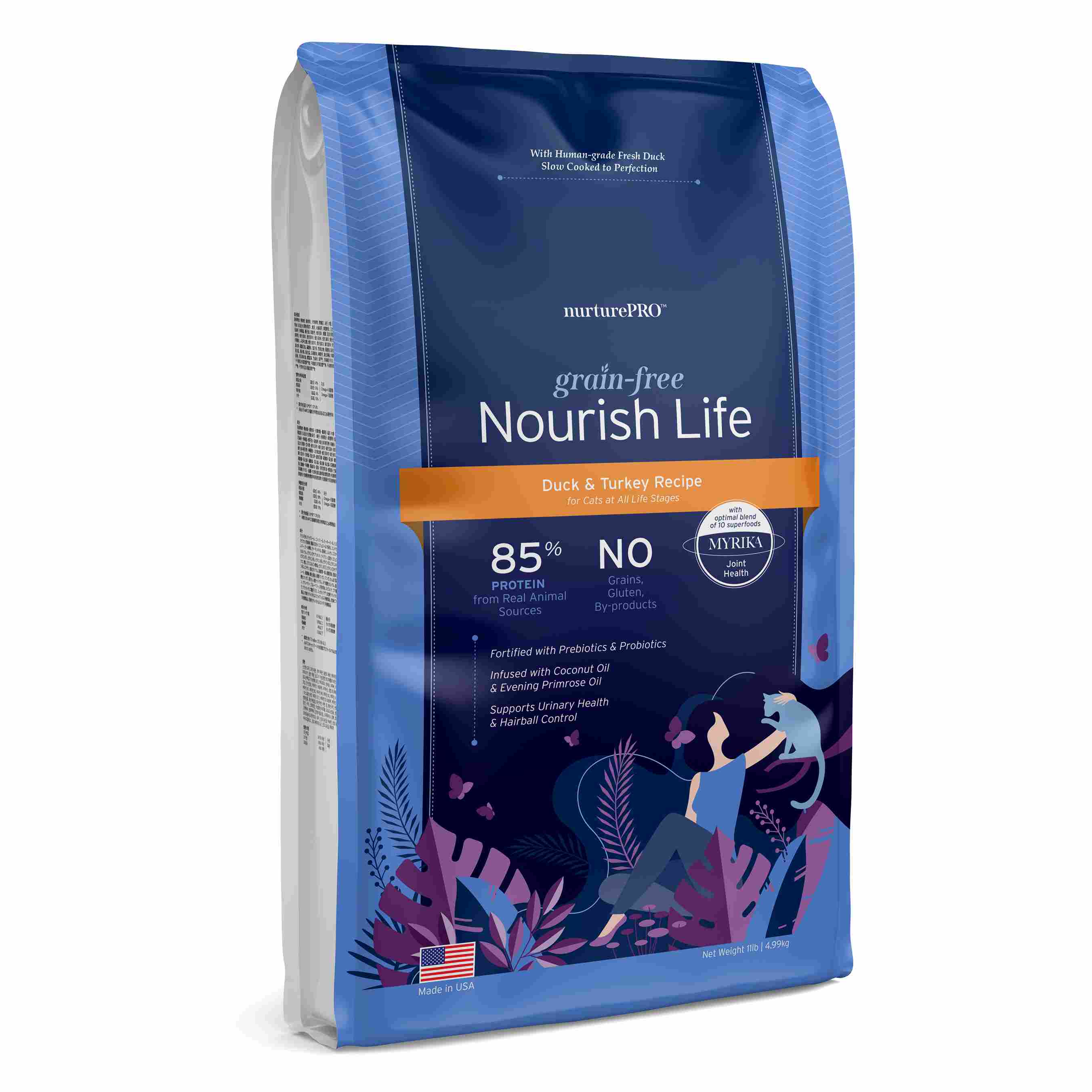 Nurture Pro Cat Nourish Life Grain-Free Duck & Turkey All Life Stages Dry Cat Food image 4