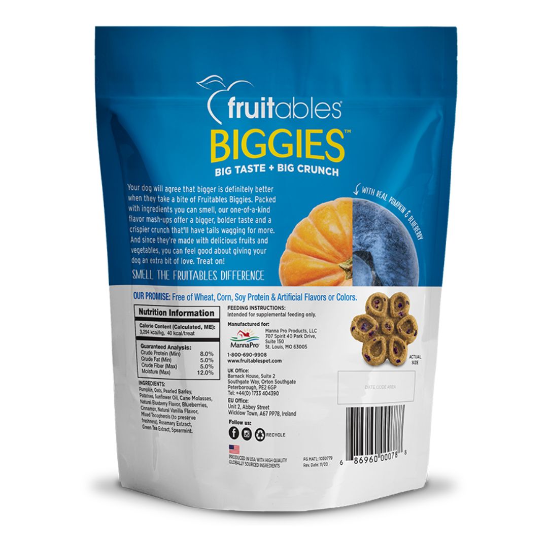 Fruitables Dog 16oz Biggies Pumpkin & Blueberry Dog Treats image 2