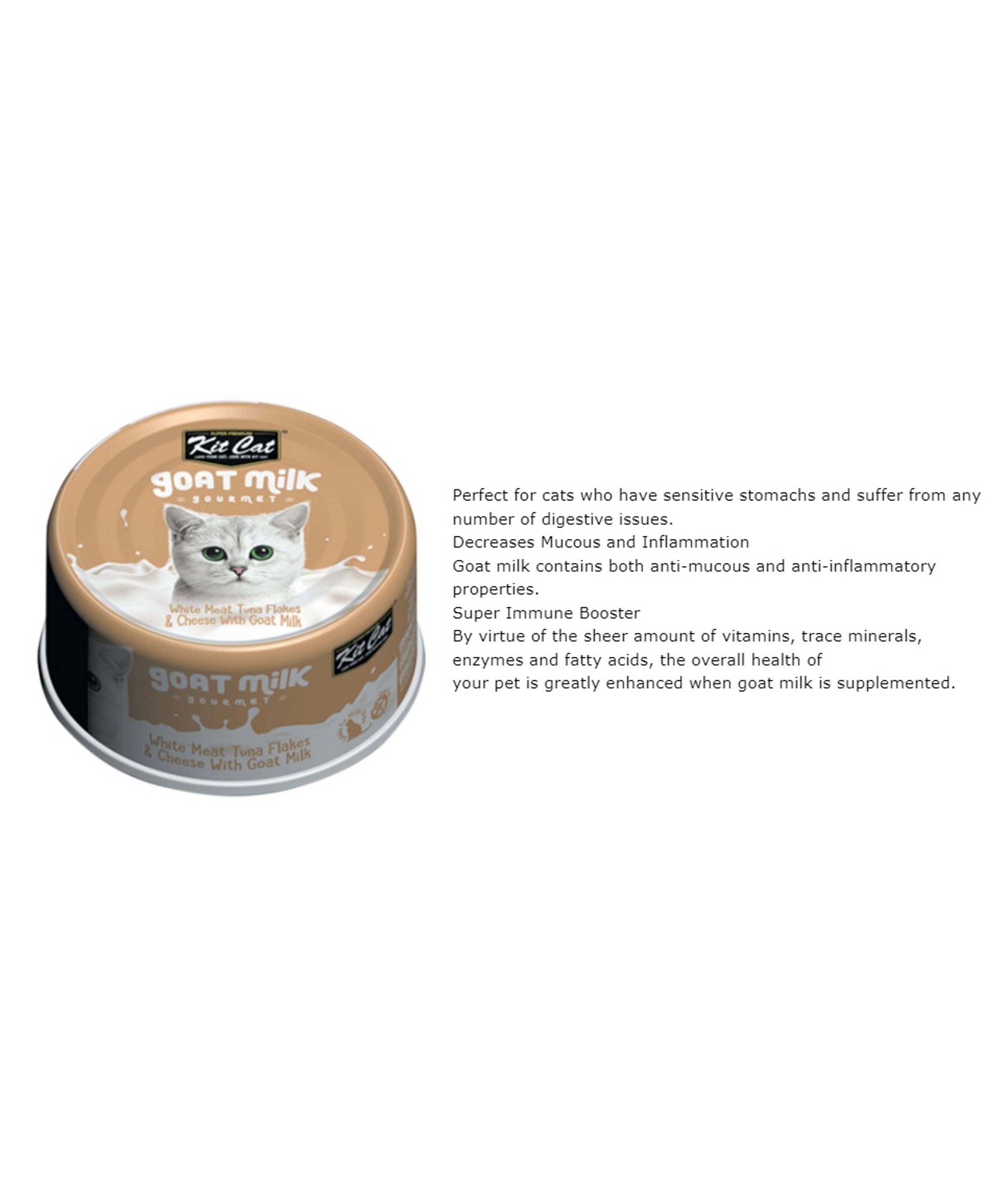 Kit Cat 70g Goat Milk Gourmet White Meat Tuna Flakes & Cheese With Goat Milk Wet Cat Food (EXP: 05 Aug 2027) image 5