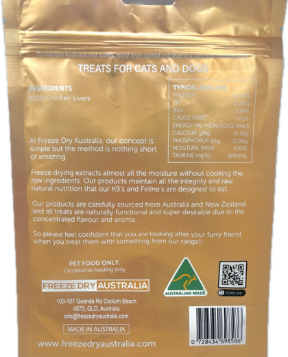 Freeze Dry Australia 80g Chicken Liver Freeze Dried Dog & Cat Treats image 3