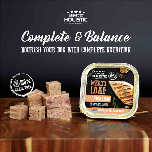 Absolute Holistic Dog 100g Complete & Balanced Meaty Loaf Chicken Wet Tray Dog Food (EXP: 06 Mar 2027) image 3