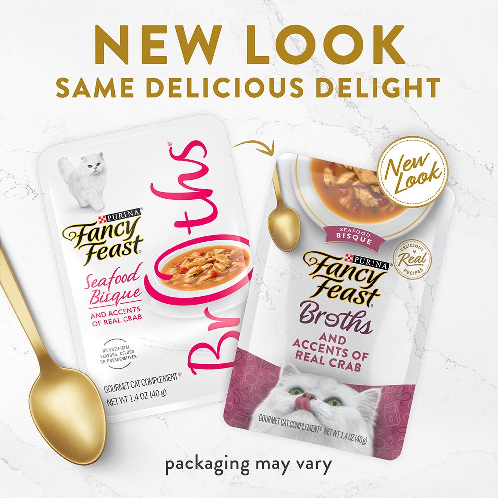 Fancy Feast Cat 40g Seafood Bisque Broth And Accents Of Real Crab Pouch Wet Cat Food image 4