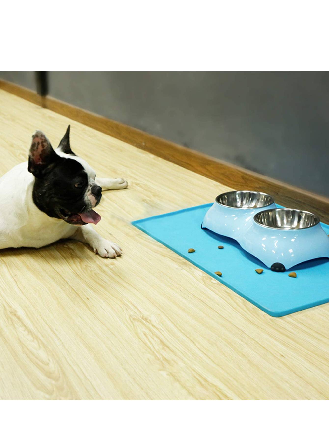 Super Design Light Blue Double Melamine Bowl for Dogs Small + Small image 2