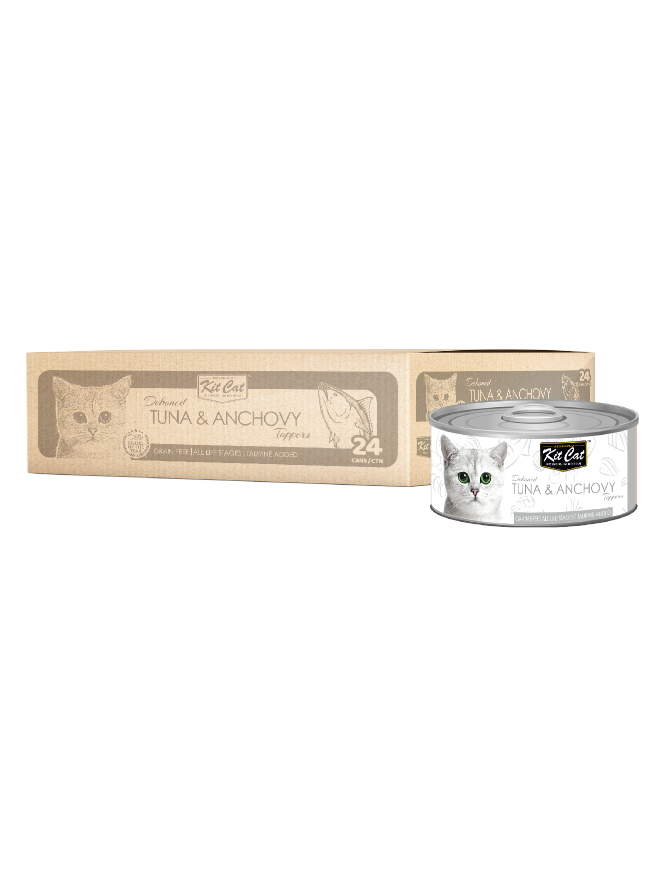 Kit Cat 80g Deboned Toppers Canned Tuna & Anchovy Wet Cat Food image 3