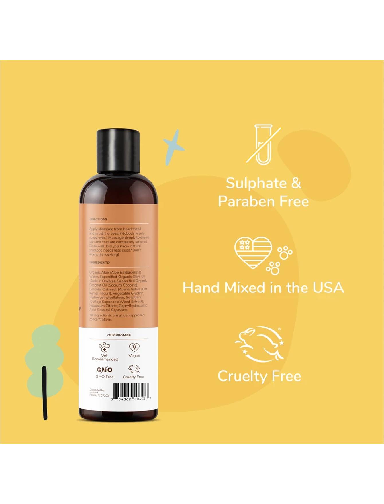 Kin+Kind 354ml Sensitive Skin Shampoo Unscented for Puppies & Kittens image 3
